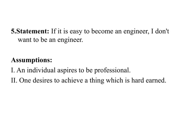 This Statement Is Based On The Assumption That STATEMENT& ASSUMPTIONS.pptx