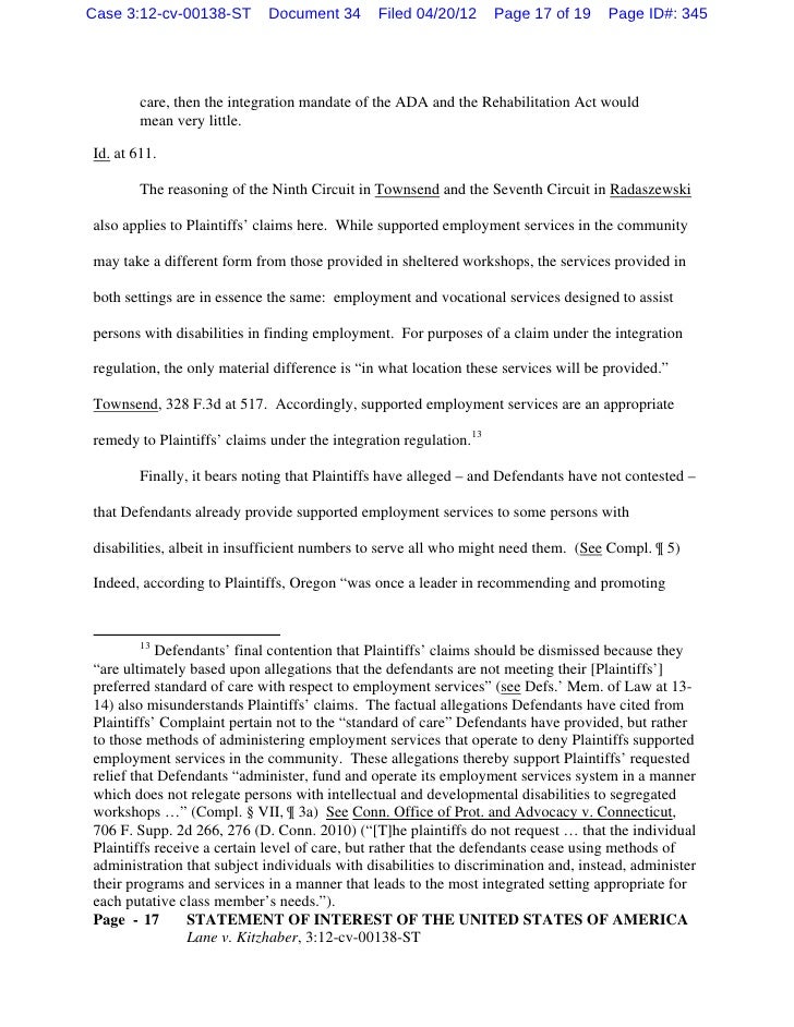 statement of interest filed lane v kitzhaber oregon form 20 v