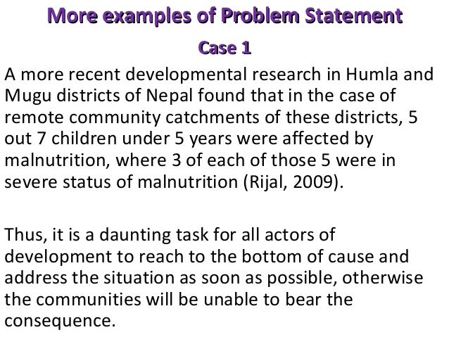 research proposal problem statement examples
