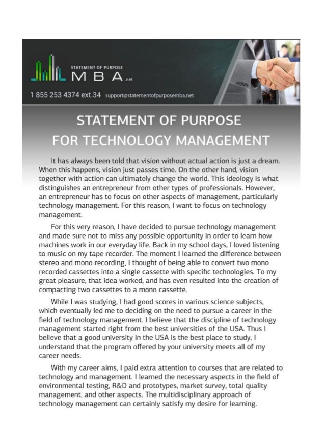 personal statement for masters in information technology management