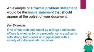 Statement of research problem | PPTX