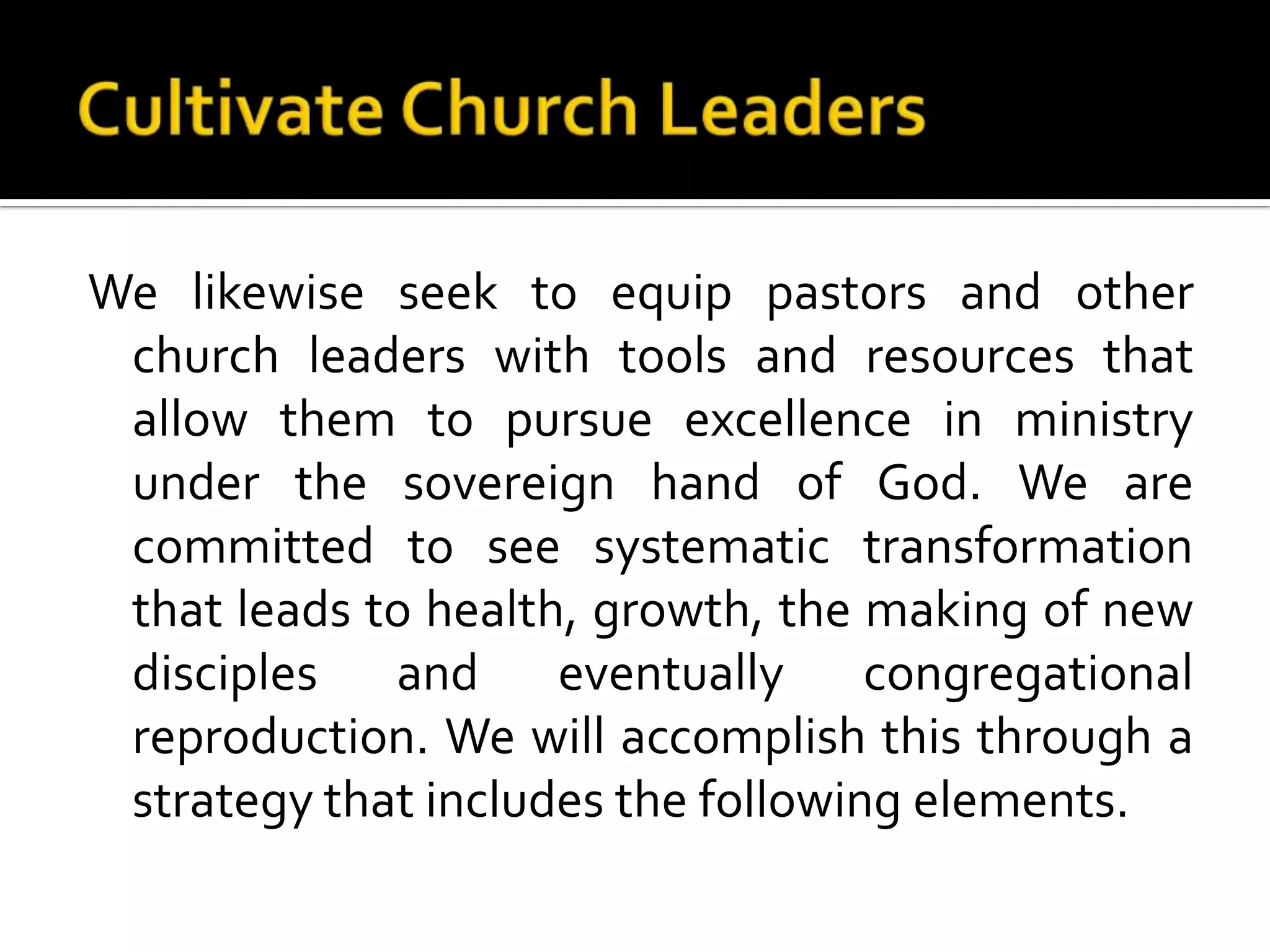 Financial ResourcesTactical ViewPipeline:Discovery of Planters- MMA Church Network Referrals, Bible Colleges, Seminaries, Para-Church Associations, Ad-Hoc Connections.