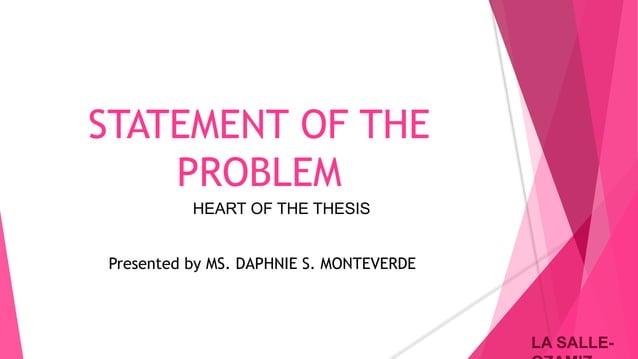 Statement of the Problem | PPT