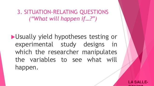statement of the problem situation questions