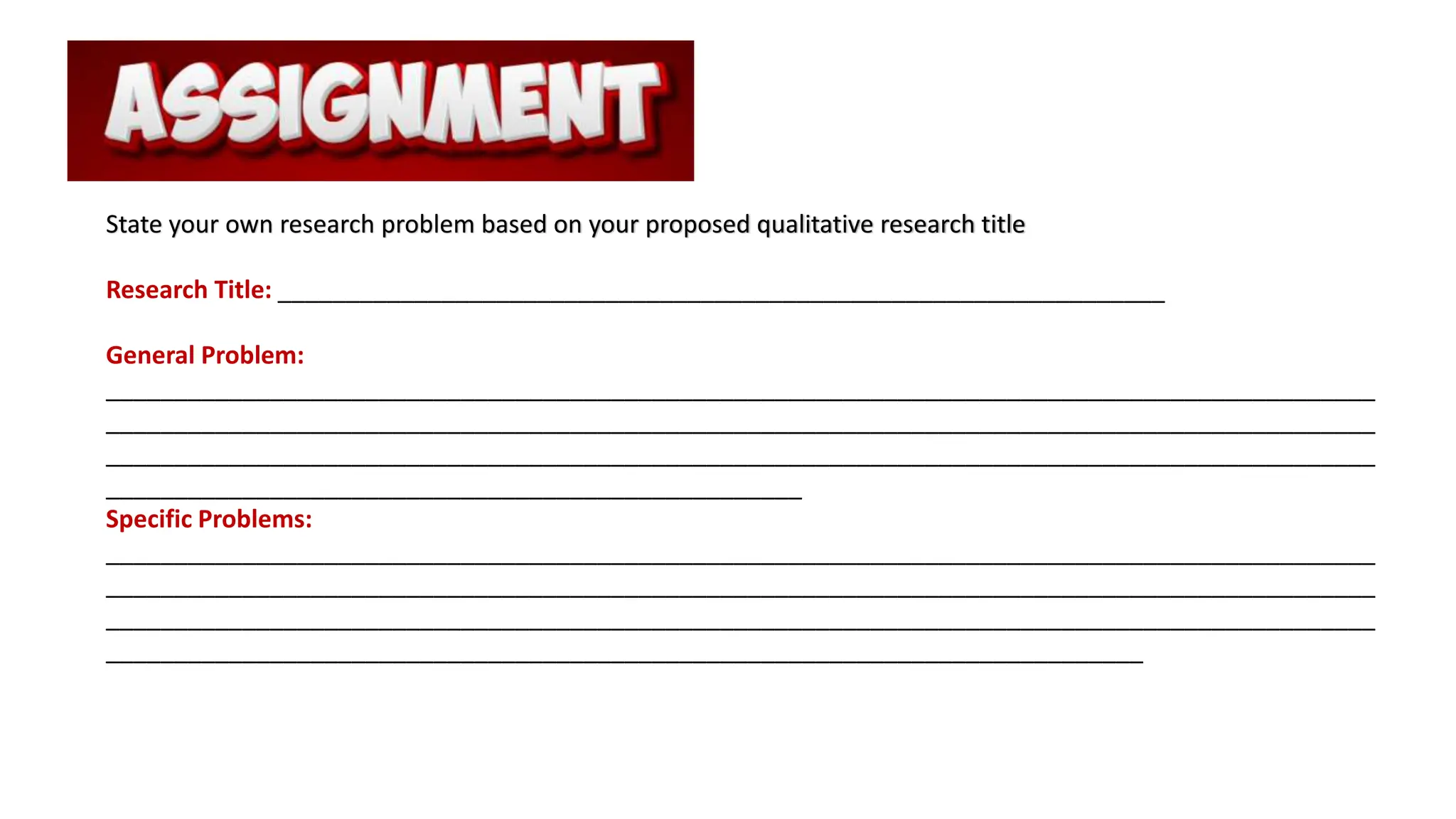 WRITING STATEMENT OF THE PROBLEM IN QUALITATIVE RESEARCH | PPTX ...