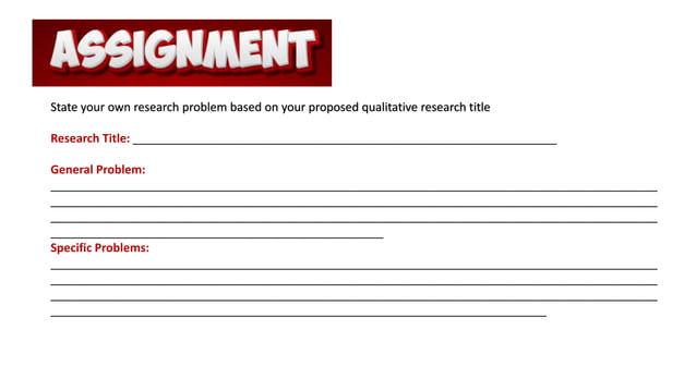 WRITING STATEMENT OF THE PROBLEM IN QUALITATIVE RESEARCH | PPTX ...