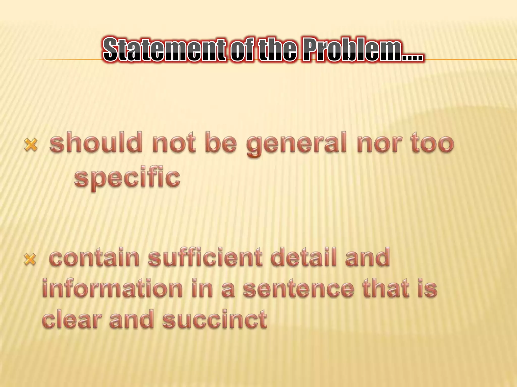 Statement of the problem (final) | PPTX