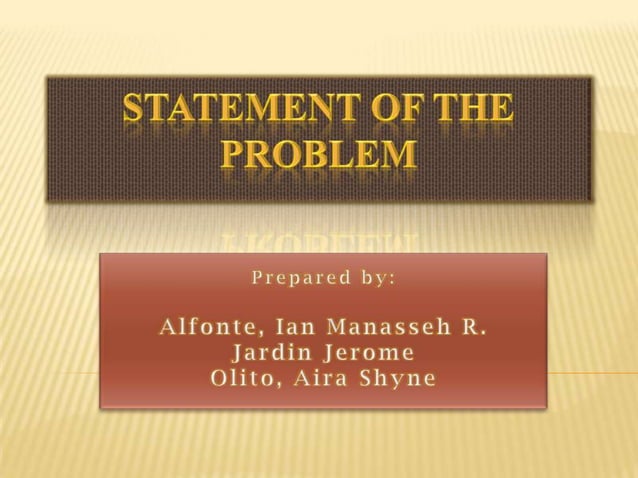 Statement of the problem (final) | PPTX