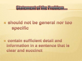 Statement of the problem (final) | PPTX