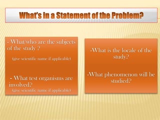 Statement of the problem (final) | PPT