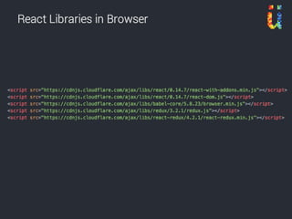 React Libraries in Browser Without Build Tools
 