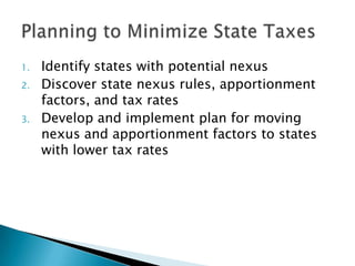 Nexus Tax Matrix Example.pdf State Income Tax Nexus | PPTX