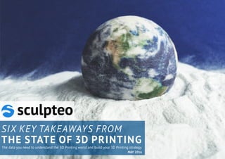 SIX KEY TAKEAWAYS FROM
The data you need to understand the 3D Printing world and build your 3D Printing strategy
MAY 2016
THE STATE OF 3D PRINTING
 