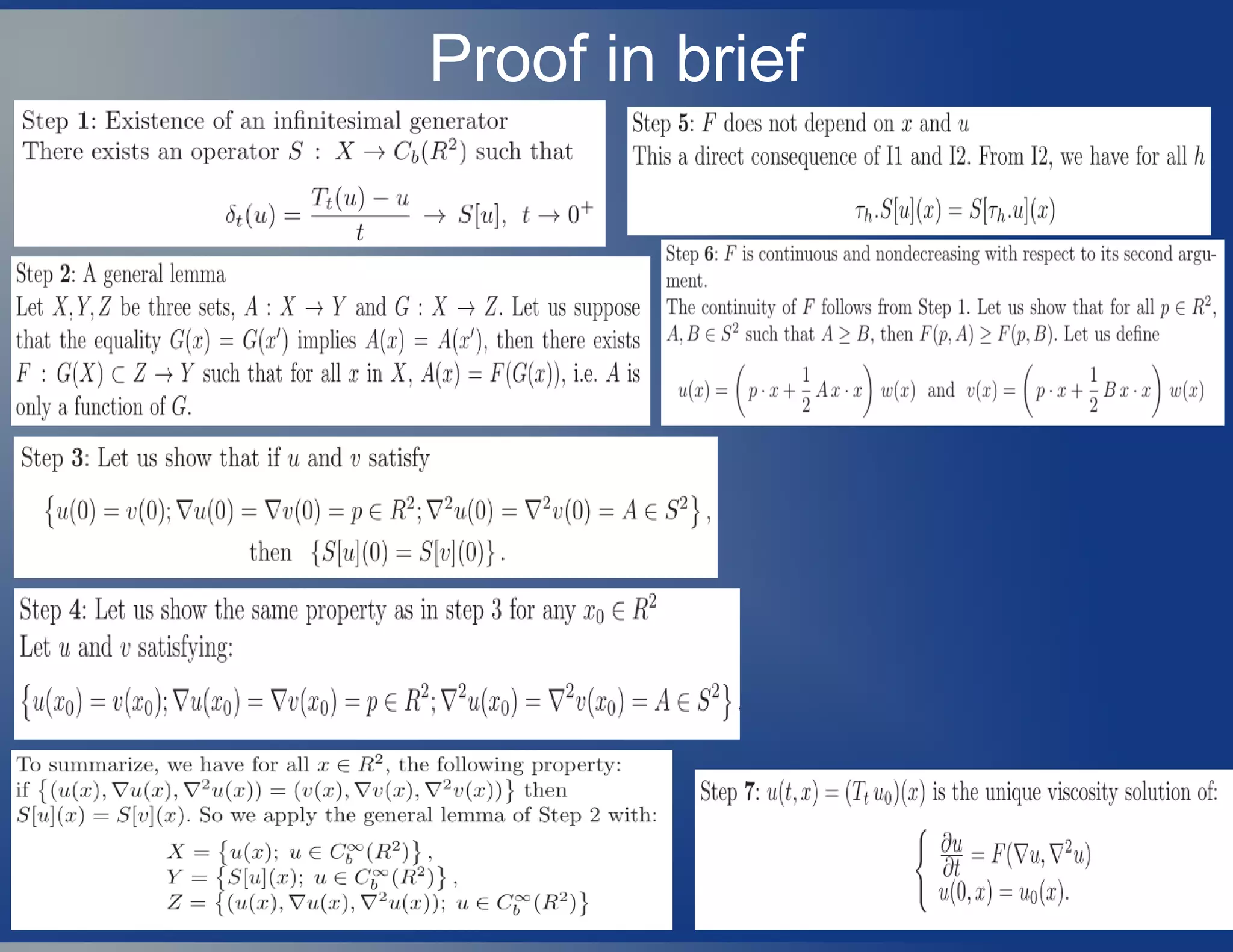Proof in brief
 