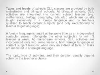 CLIL State of Art Report by Hands On CLIL | PPTX