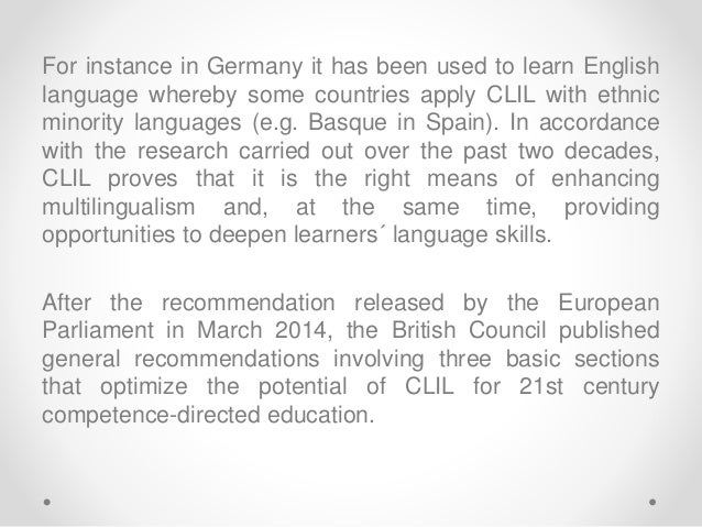 Clil State Of Art Report By Hands On Clil Clil State Of Art Report By Hands On Clil