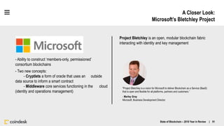 A Closer Look:
Microsoft’s Bletchley Project
State of Blockchain – 2016 Year in Review | 91
- Ability to construct ‘member...