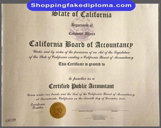 State of California CPA fake Certificate from shoppingfakediploma.com