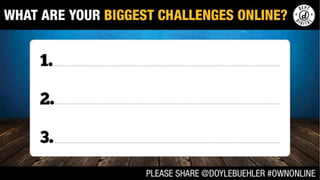 Here are
some of
the biggest
business
challenges
online.
What Are
Yours?
 