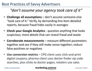 January 2017 / Page 34marketing.scienceconsulting group, inc.
linkedin.com/in/augustinefou
Best Practices of Savvy Adverti...