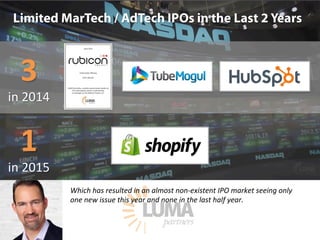 LUMApartners
Which has resulted in an almost non-existent IPO market seeing only
one new issue this year and none in the l...