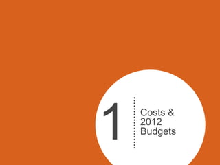 1   Costs &
    2012
    Budgets
 