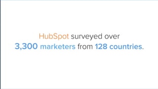 HubSpot surveyed over
3,300 marketers from 128 countries.
 