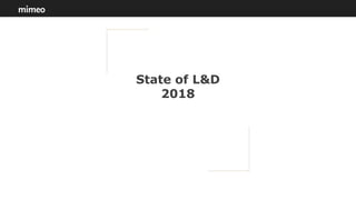 State of L&D
2018
 