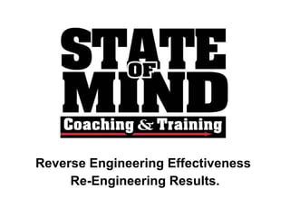 Reverse Engineering Effectiveness  Re-Engineering Results. 