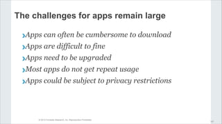 © 2013 Forrester Research, Inc. Reproduction Prohibited
#157
The challenges for apps remain large
›Apps can often be cumbe...