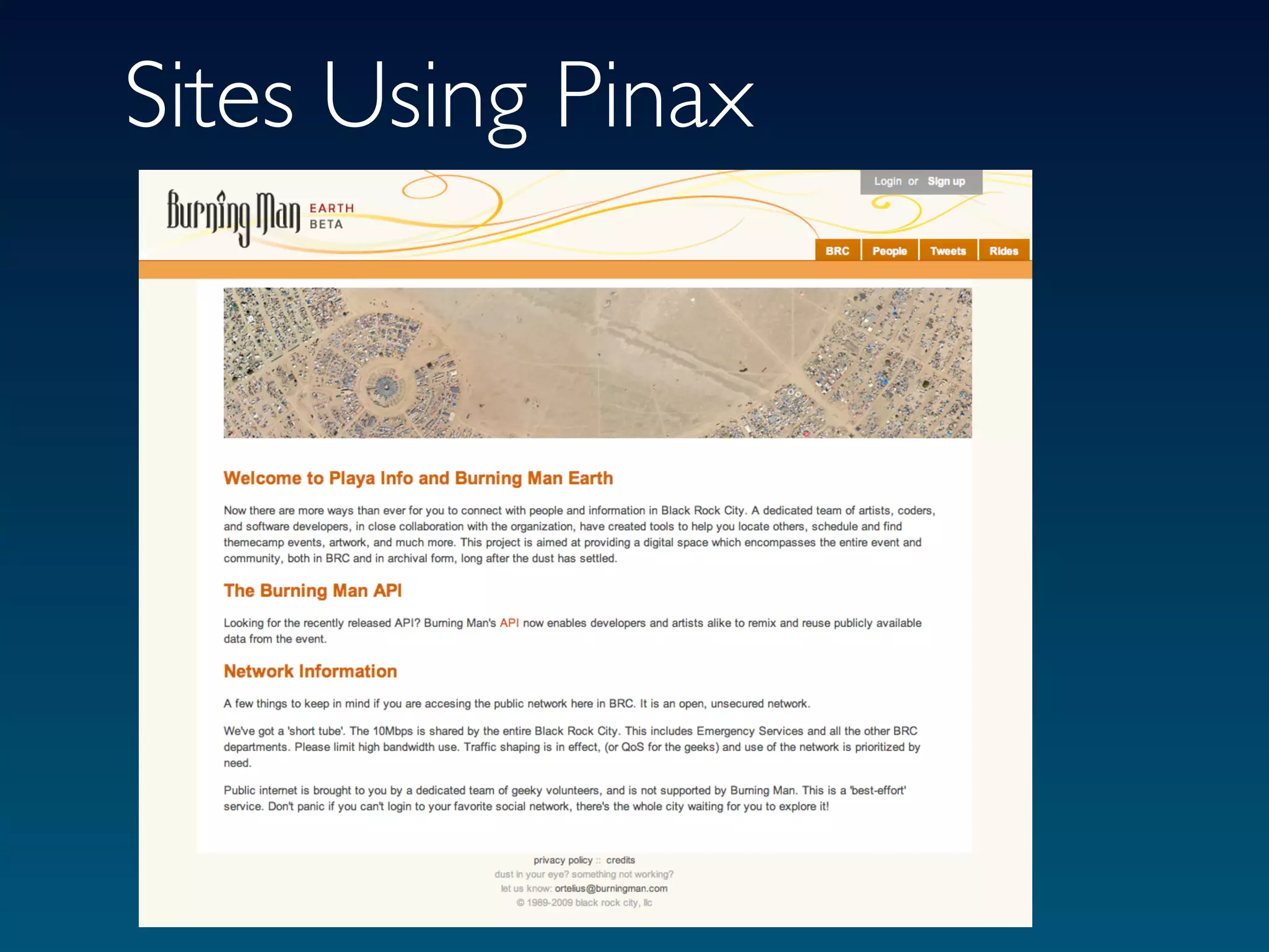 Sites Using Pinax
 