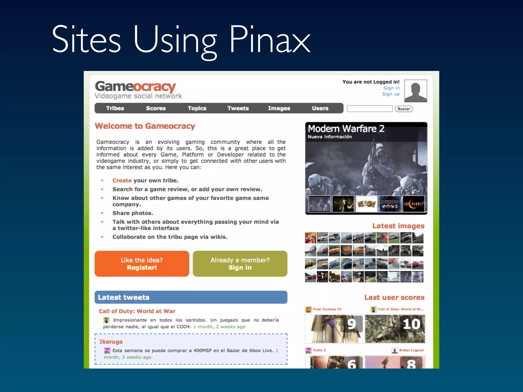 Sites Using Pinax
 