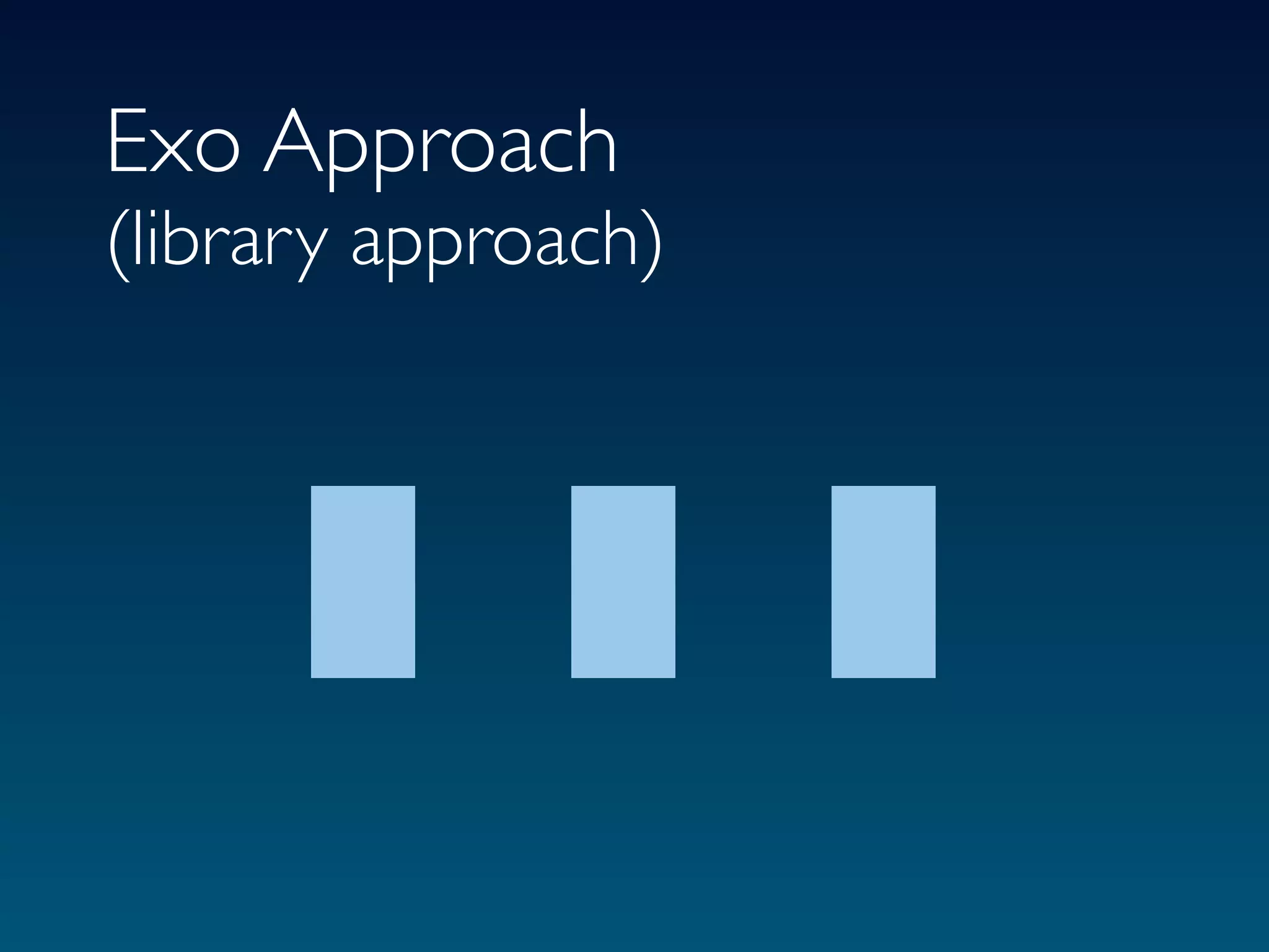 Exo Approach
(library approach)
 