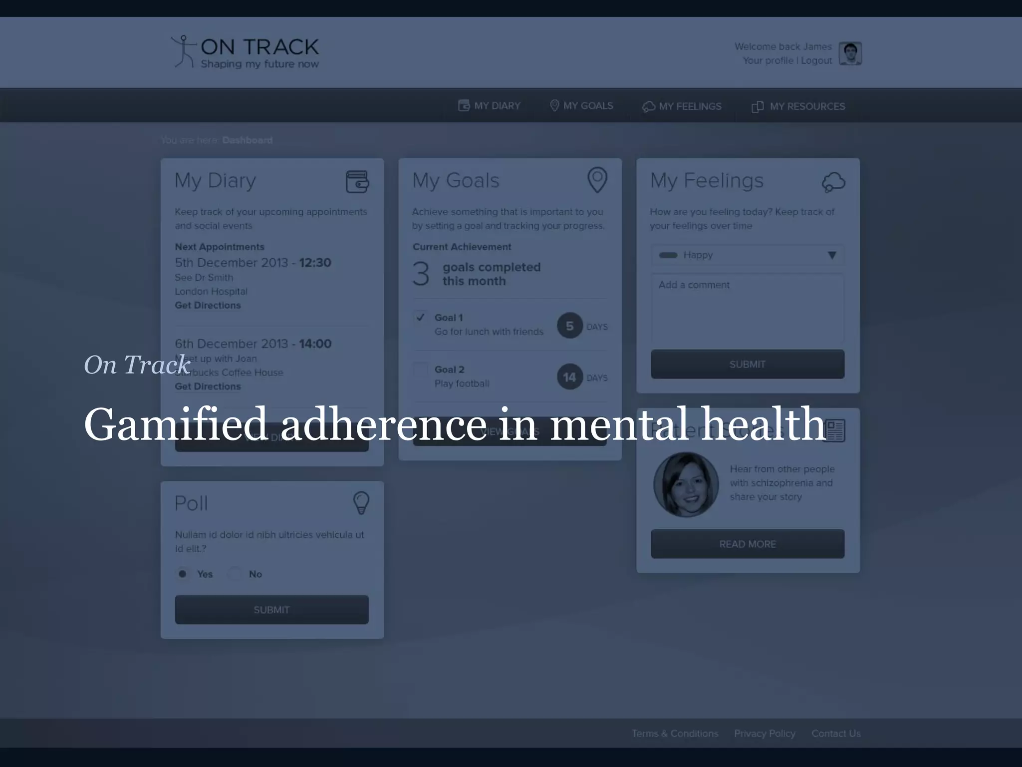 Gamified adherence in mental health
On Track
 