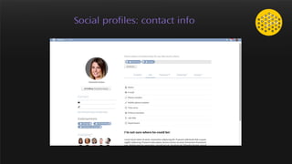Social profiles: contact info
 