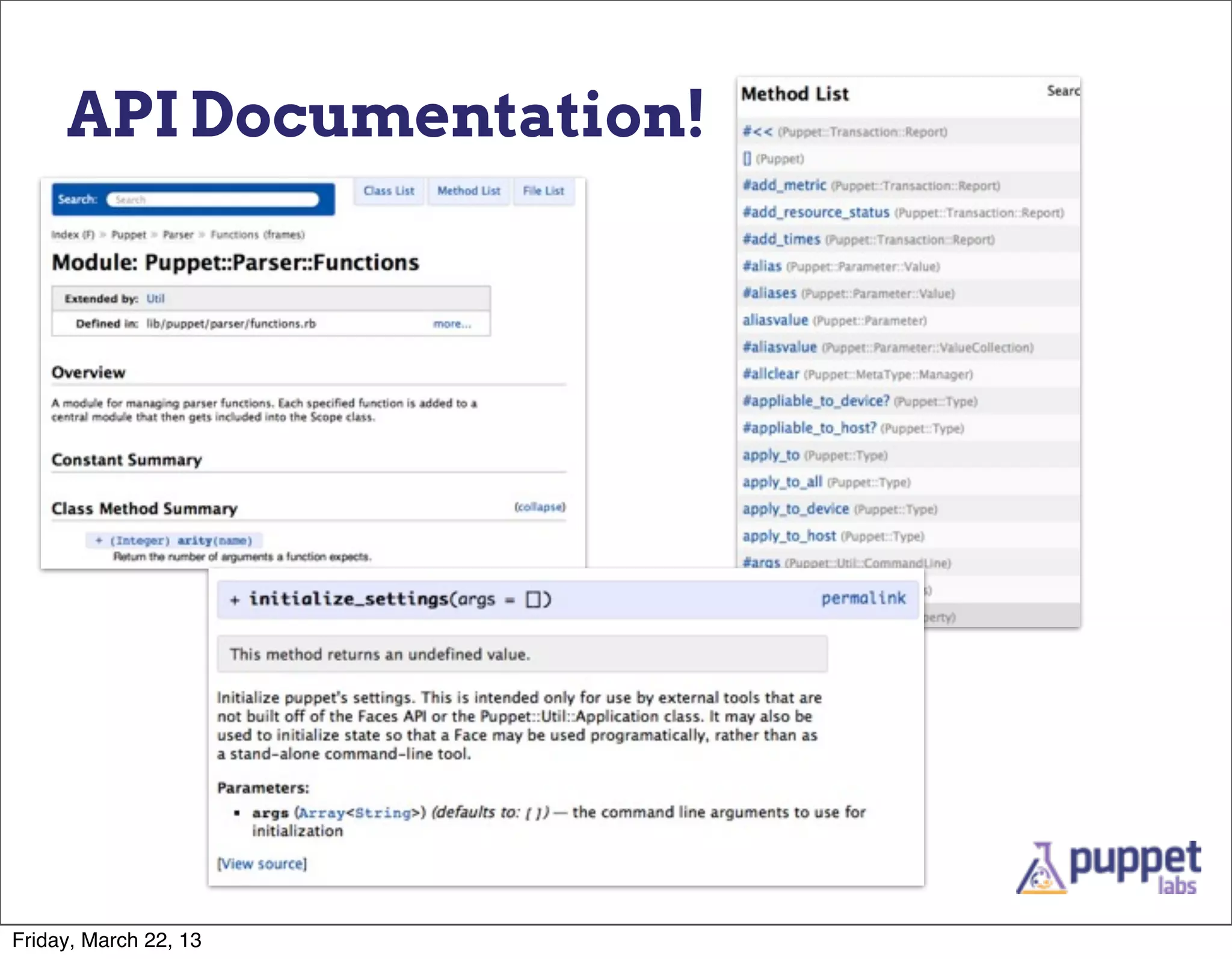 API Documentation!




Friday, March 22, 13
 