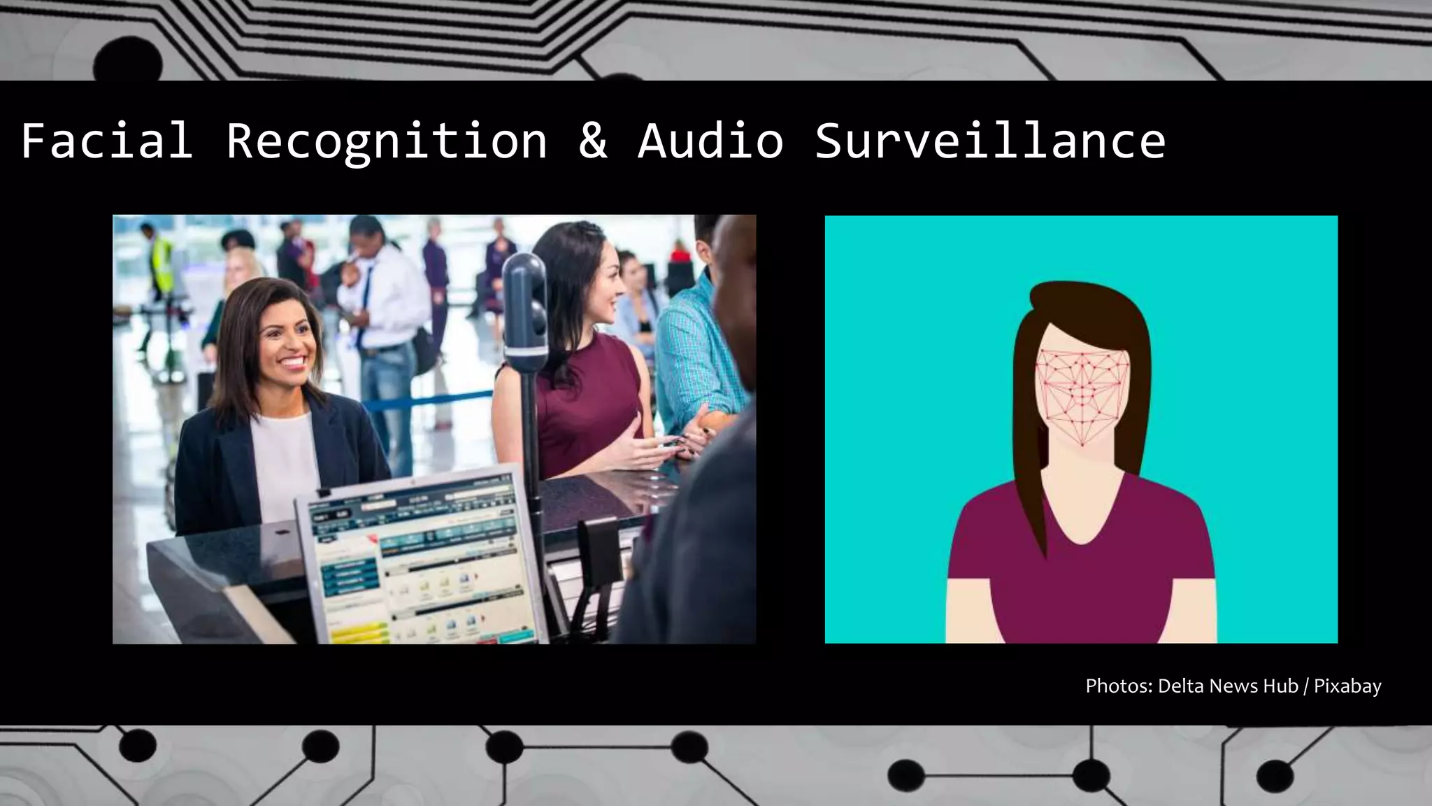 Facial Recognition & Audio Surveillance
Photos: Delta News Hub / Pixabay
 