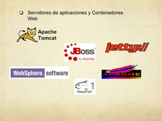  Servidores de aplicaciones y Contenedores
Web
 