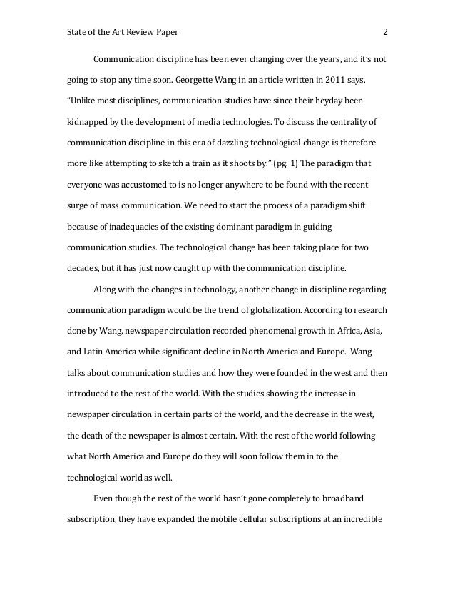 State Of The Art Review Paper State Of The Art Review Paper