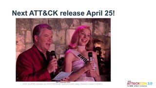 Next ATT&CK release April 25!
Miss Congeniality (2000)
©2022 The MITRE Corporation. ALL RIGHTS RESERVED. Approved for public release. Distribution unlimited 21-00706-27.
 