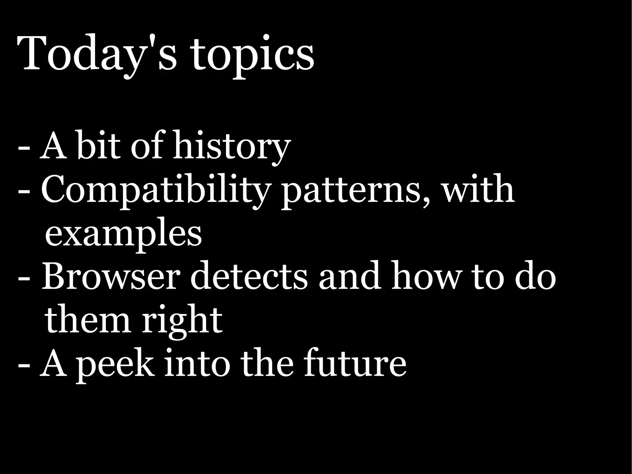 The Ajax Experience: State Of The Browsers