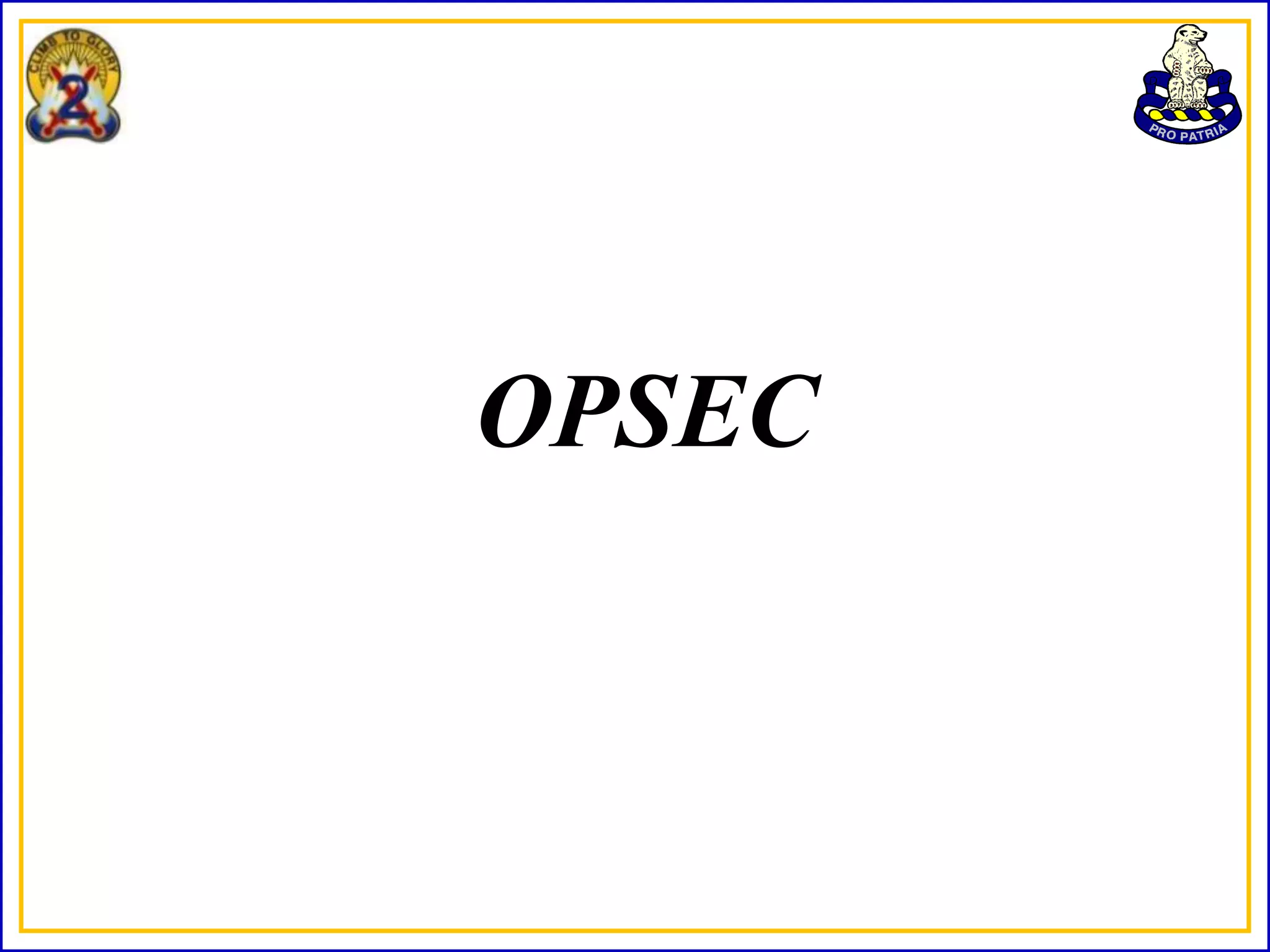 OPSEC
 