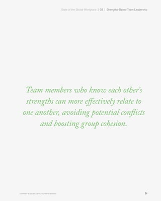 State of the Global Workplace | 03  |  Strengths-Based Team Leadership
61Copyright © 2017 Gallup, Inc. All rights reserved...
