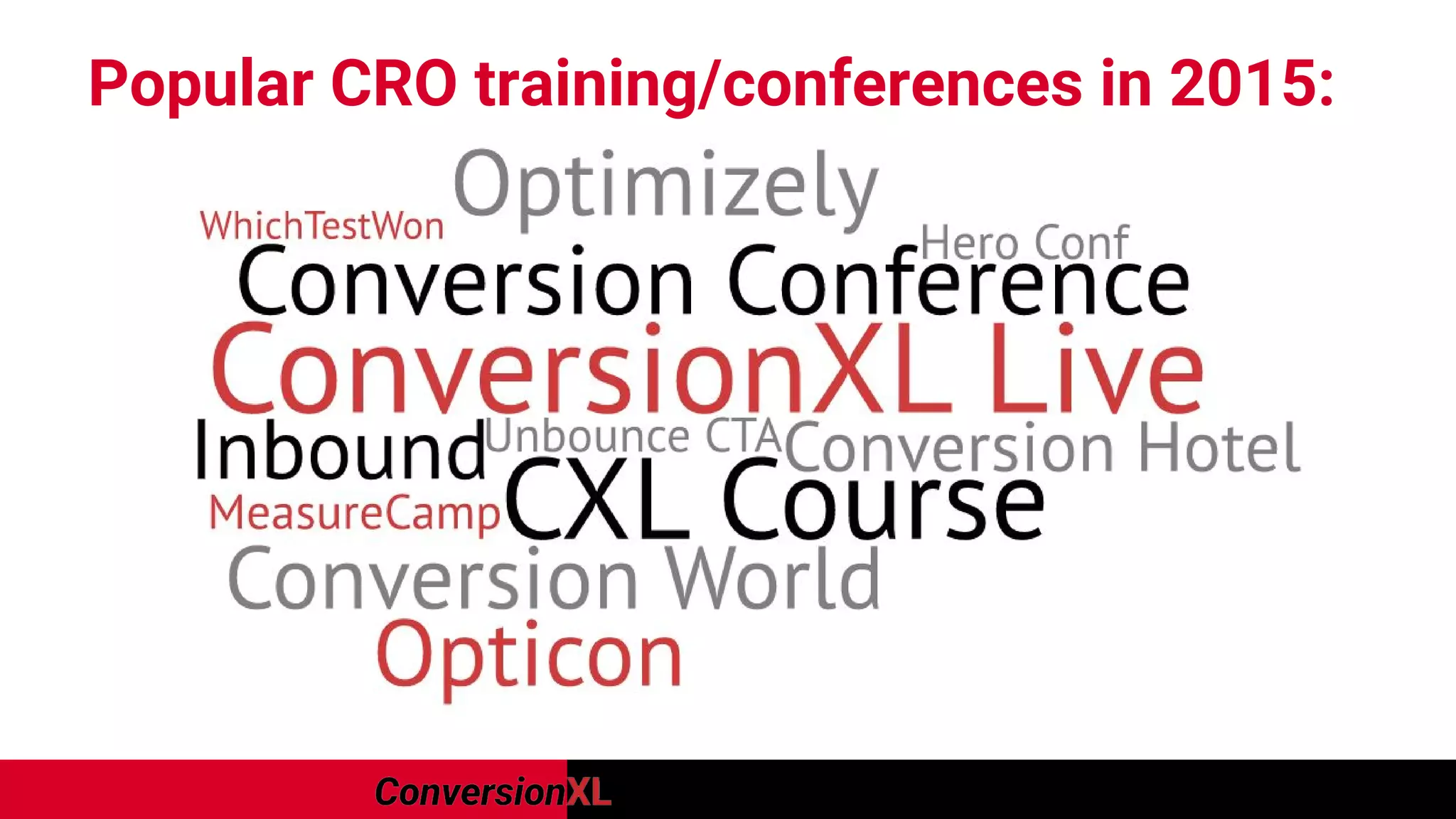 Popular CRO training/conferences in 2015:
 