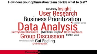 How does your optimization team decide what to test?
 