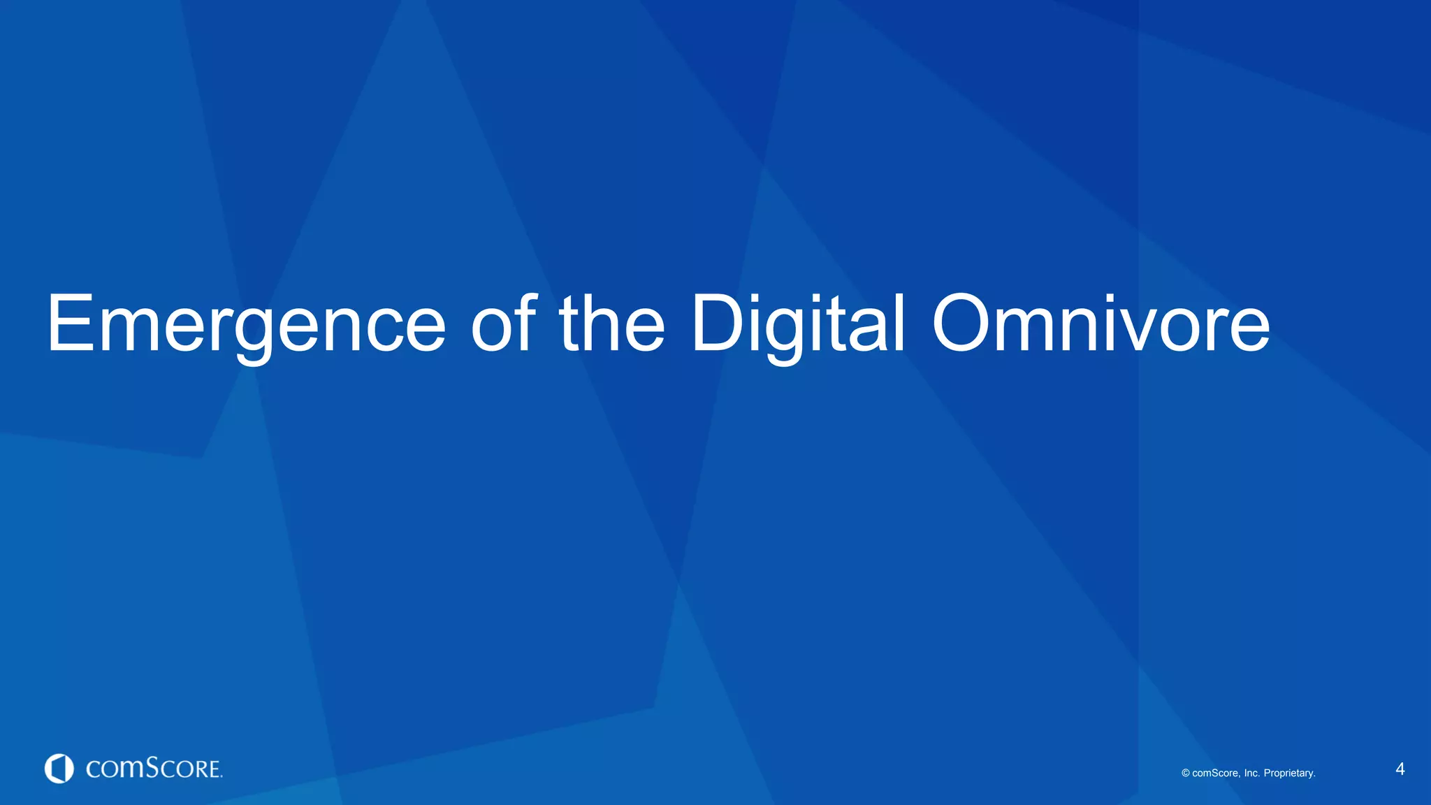 © comScore, Inc. Proprietary.© comScore, Inc. Proprietary. 4
Emergence of the Digital Omnivore
 