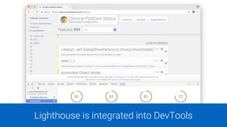 Lighthouse is integrated into DevTools
 