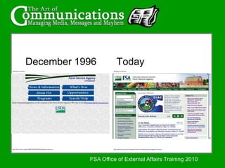 December 1996TodayFSA Office of External Affairs Training 2010