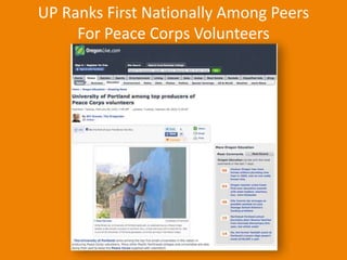 University Relations10UP Ranks First Nationally Among PeersFor Peace Corps Volunteers 