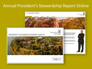 University Relations56Annual President’s Stewardship Report Online